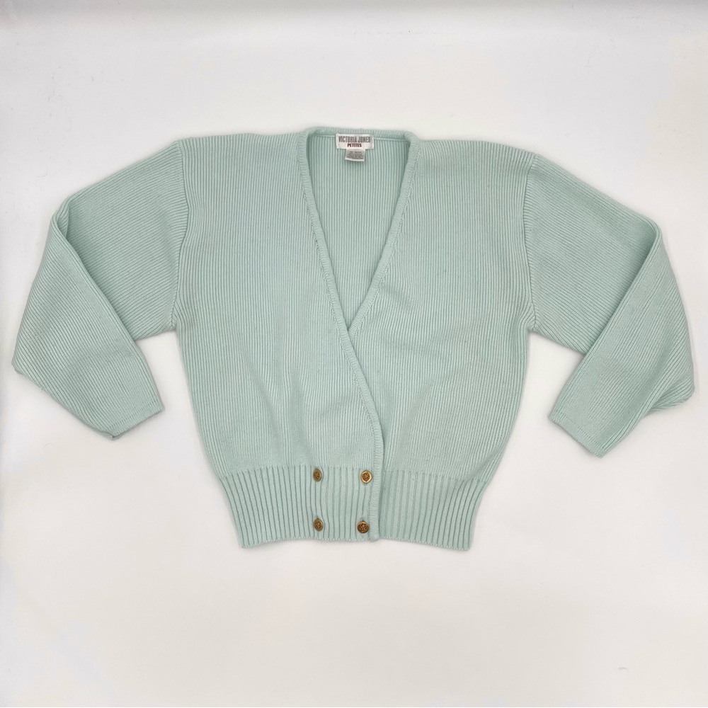 Vintage‎ Cardigan Sweater Women’s Deep V-Neck Layering Piece Petite Feminine